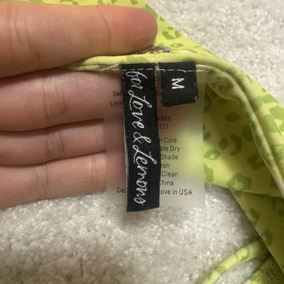 For Love and Lemons Green Animal Daisy Print One Piece Swimsuit medium & large - Picture 11 of 11